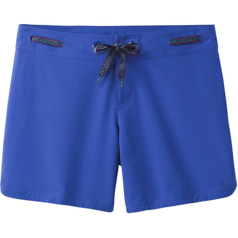 PrAna Women's Blue Silvana 6" Board Short  Size S  Swim Short  Beach Vacation